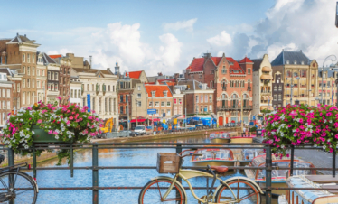 Amsterdam Cityscape - TravelFly's European Adventure Package.