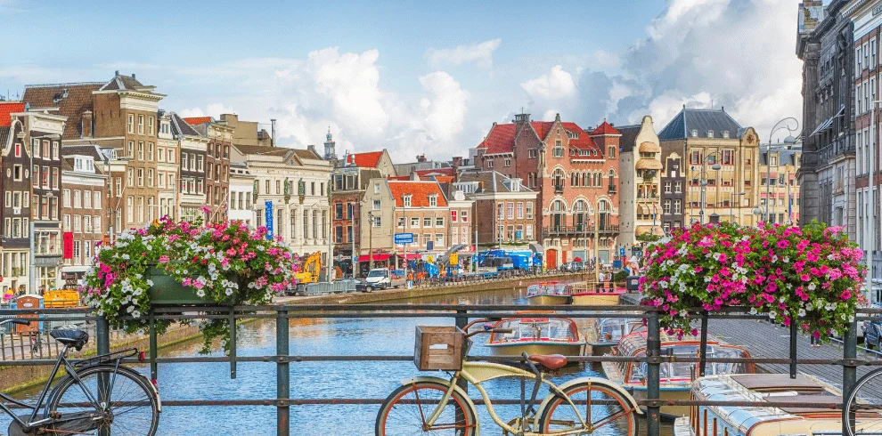 Amsterdam Cityscape - TravelFly's European Adventure Package.
